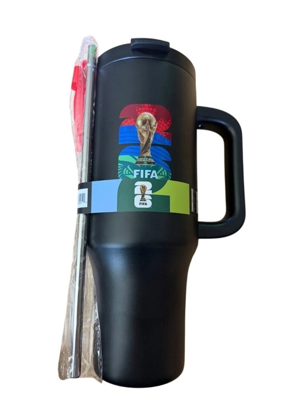FIFA World Cup 2026 Stainless Steel 40oz Tumbler With Handle Lid Straw & Brush
